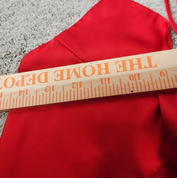 Women's Slim Fit V-Neck Satin Cami Blouse - A New Day Red XS - Picture 10 of 10